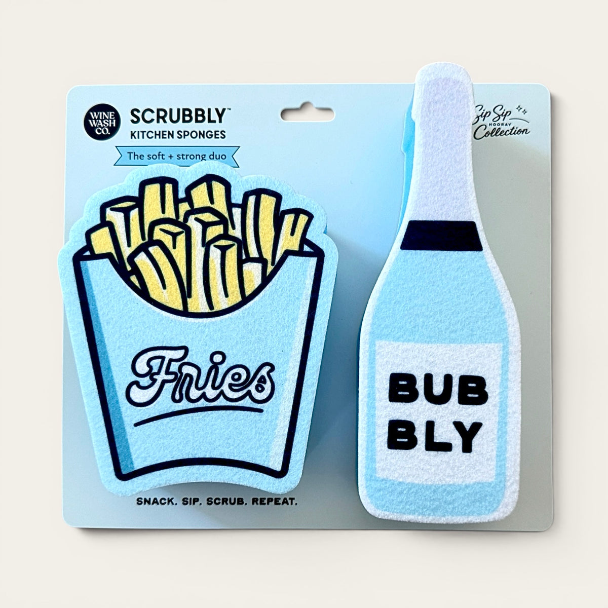 Blue Bubbly & Fries Scrubbly™ Sponge Duo