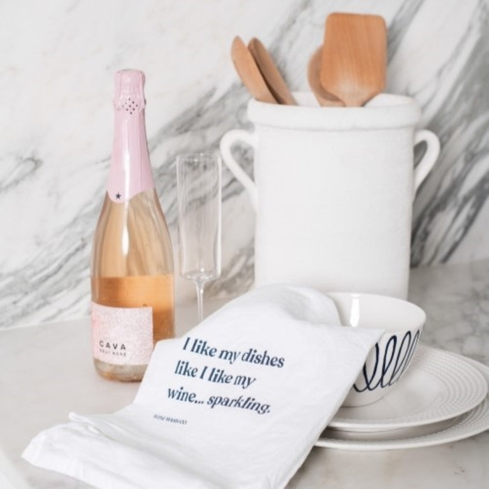 Cotton kitchen towel for sparkling wine lover