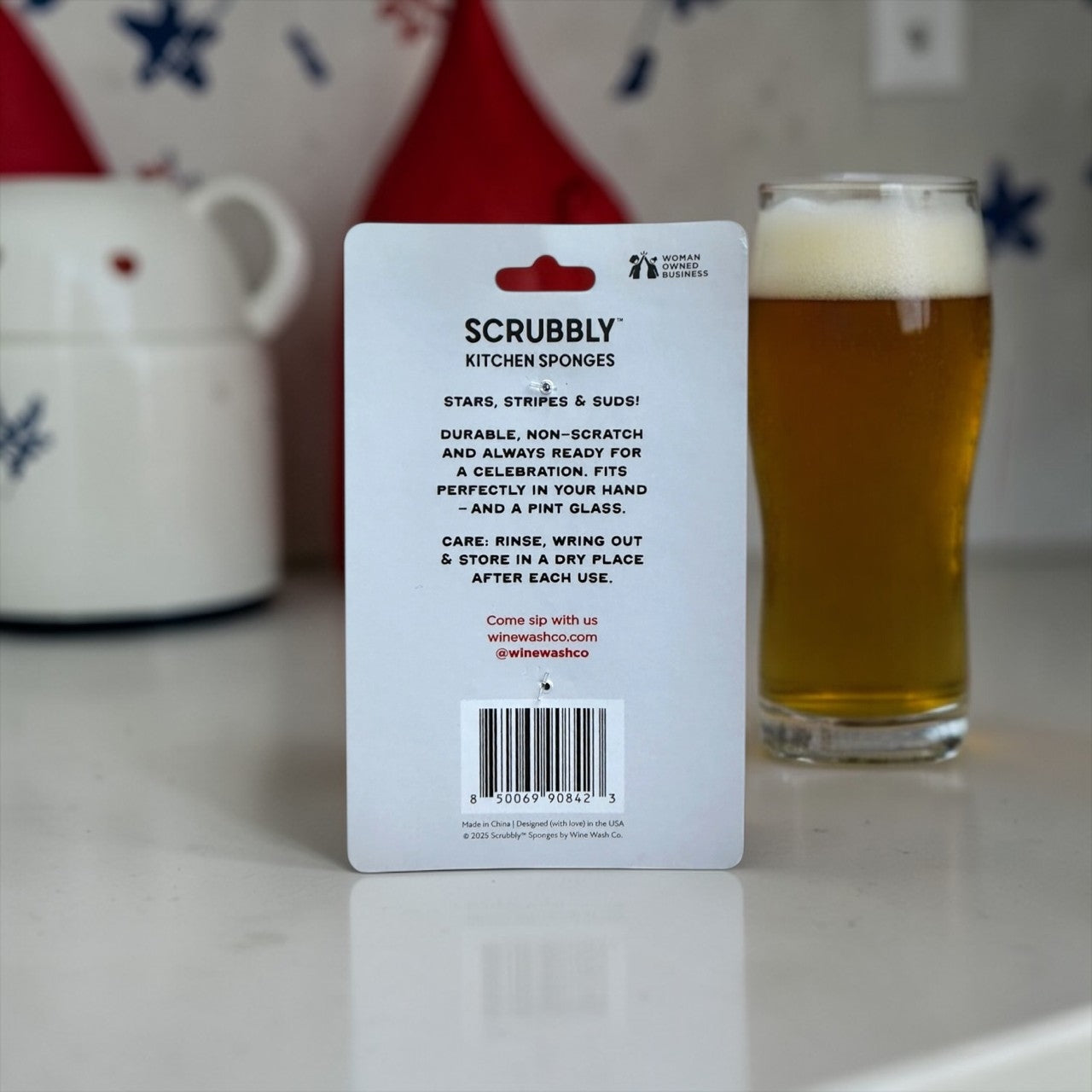Beer Scrubbly - Patriotic Blue