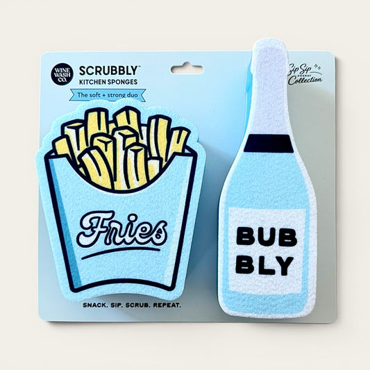 Blue Bubbly & Fries Scrubbly™ Sponge Duo