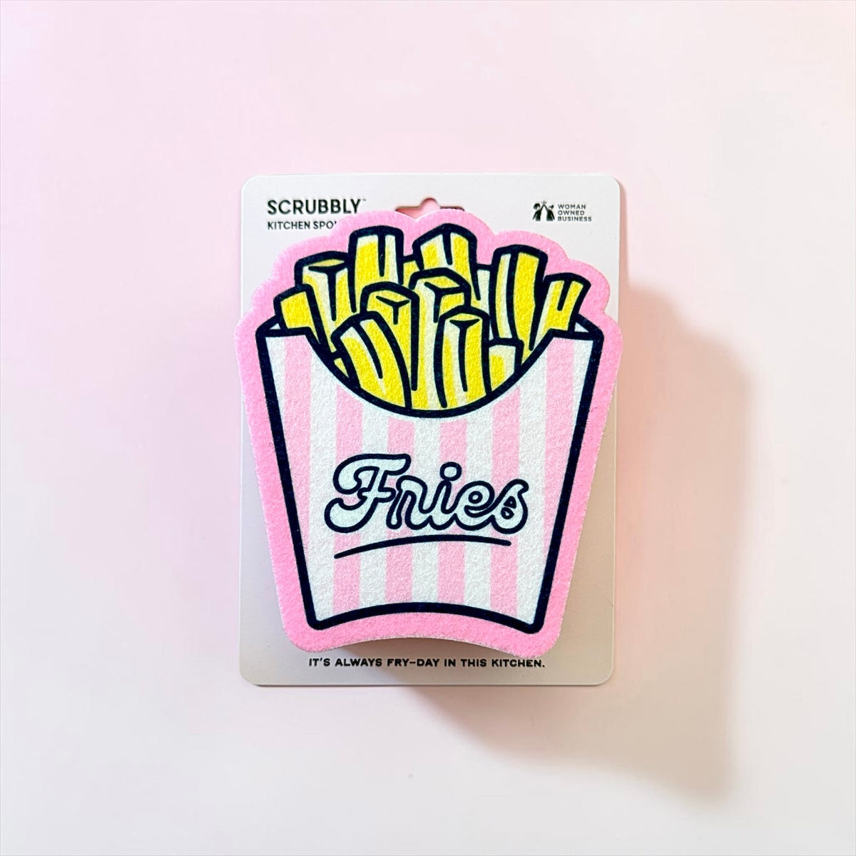 French Fries Scrubbly™ Sponge | Pink & White Stripe