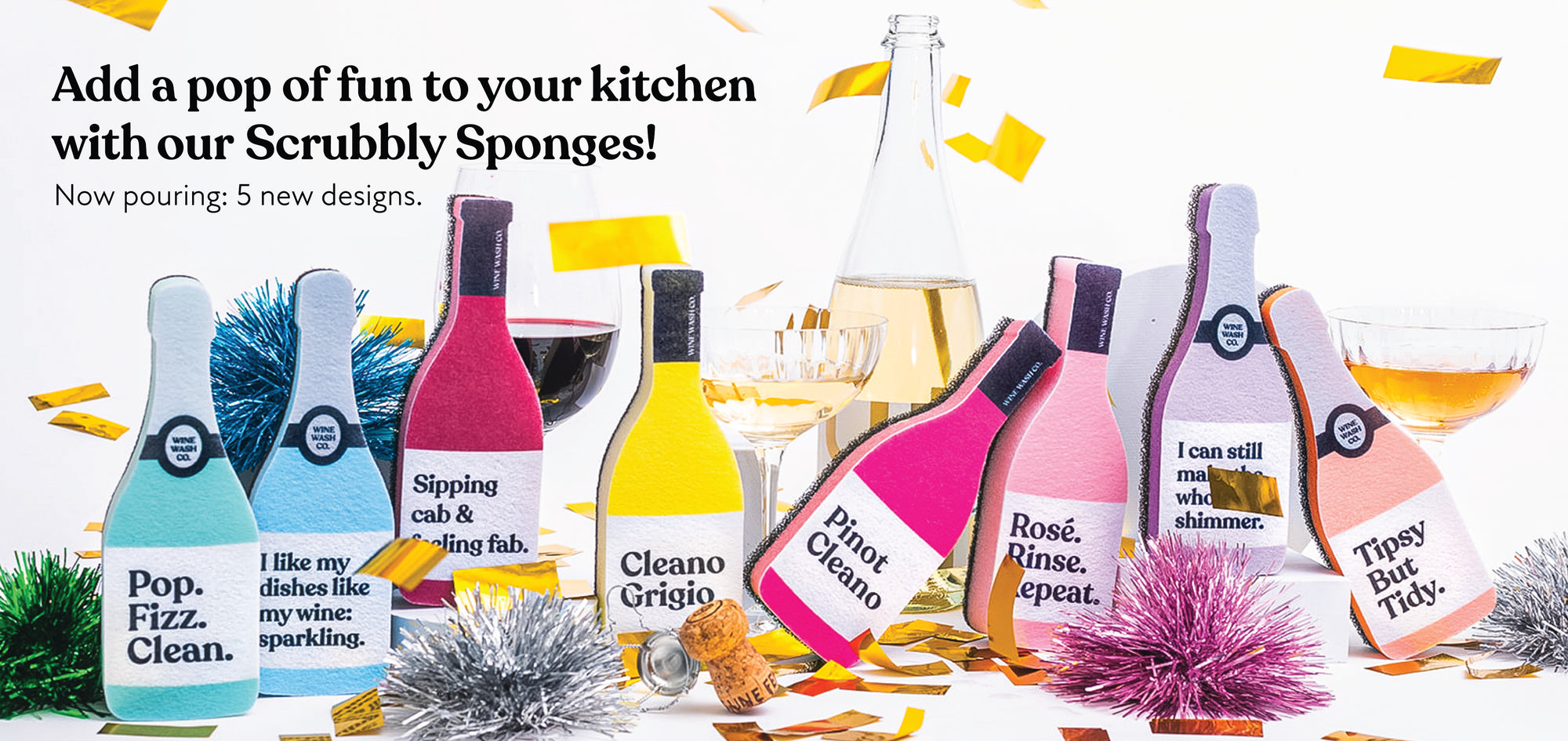 Scrubbly Kitchen Sponges for wine lovers unique gift wine accessories fun kitchen sponge