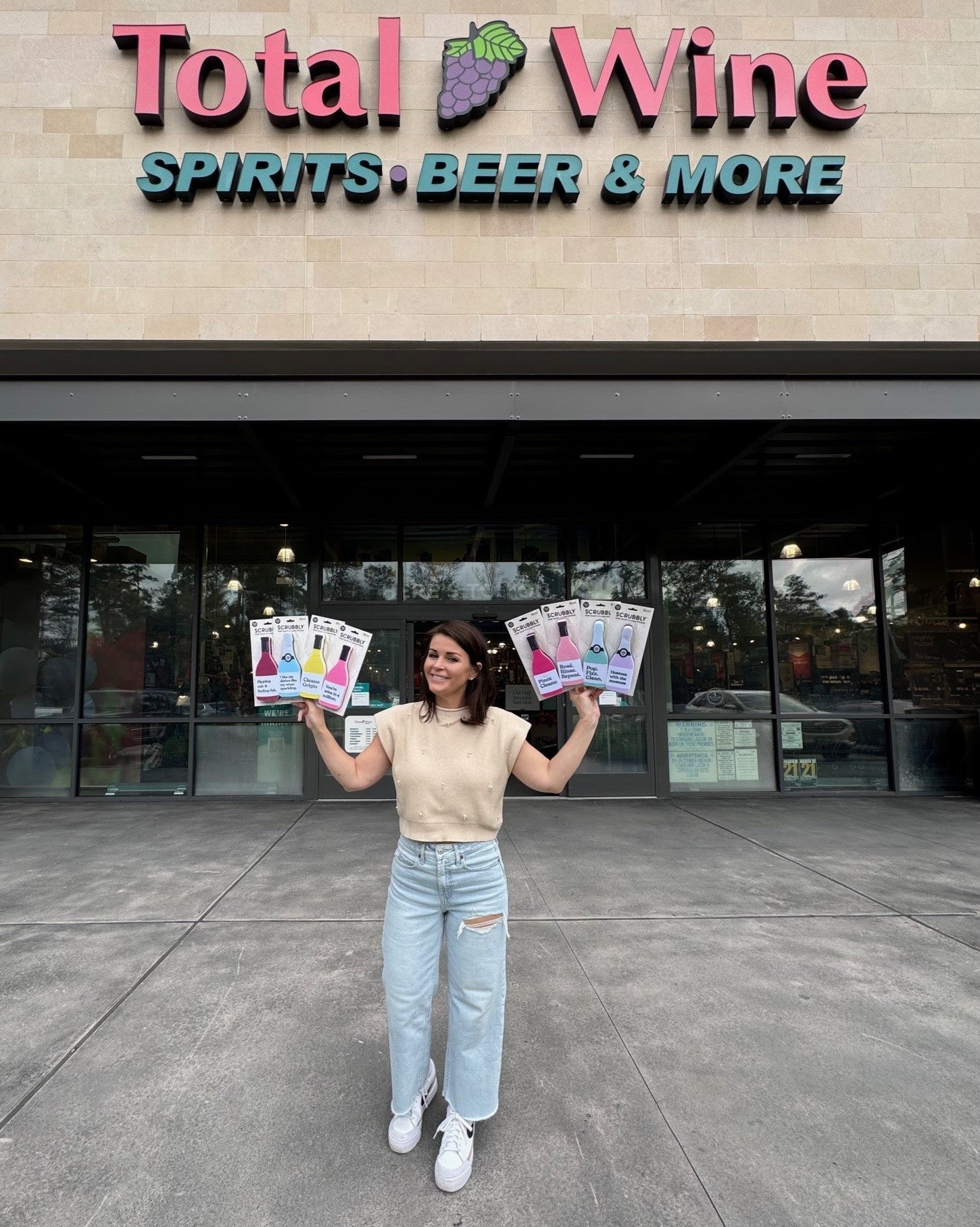 Owner Erica Joyce with Scrubbly Sponges at Total Wine & More