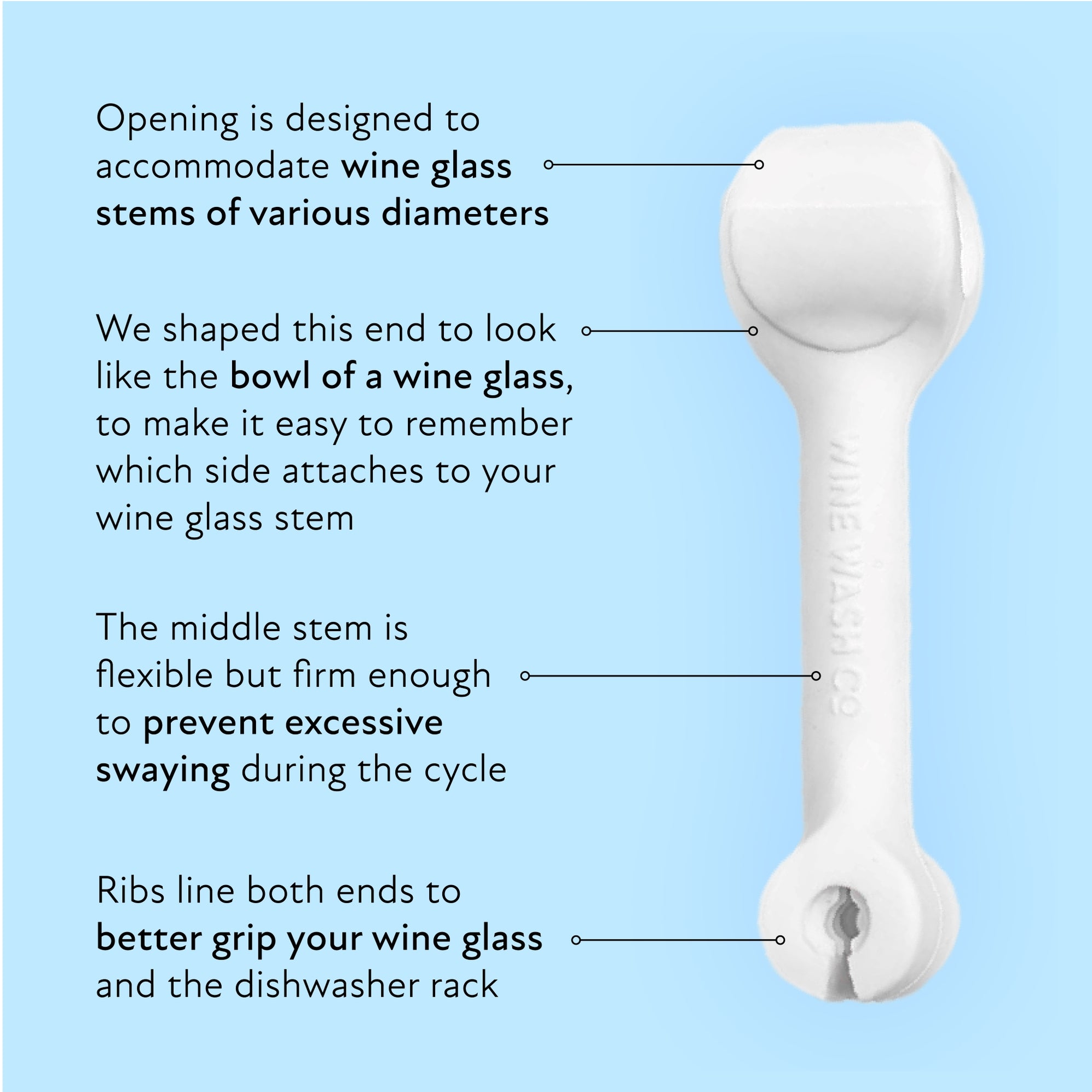 Wine Wash® Dishwasher Clips for Washing Wine Glasses Wine Wash Co.