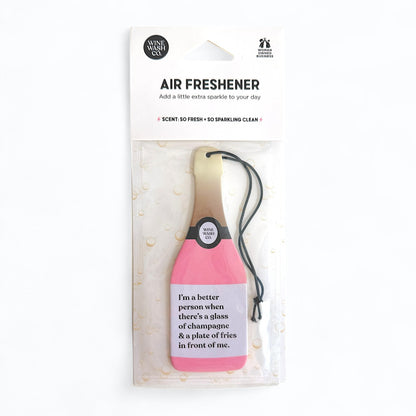 pink wine champagne air freshen french fries