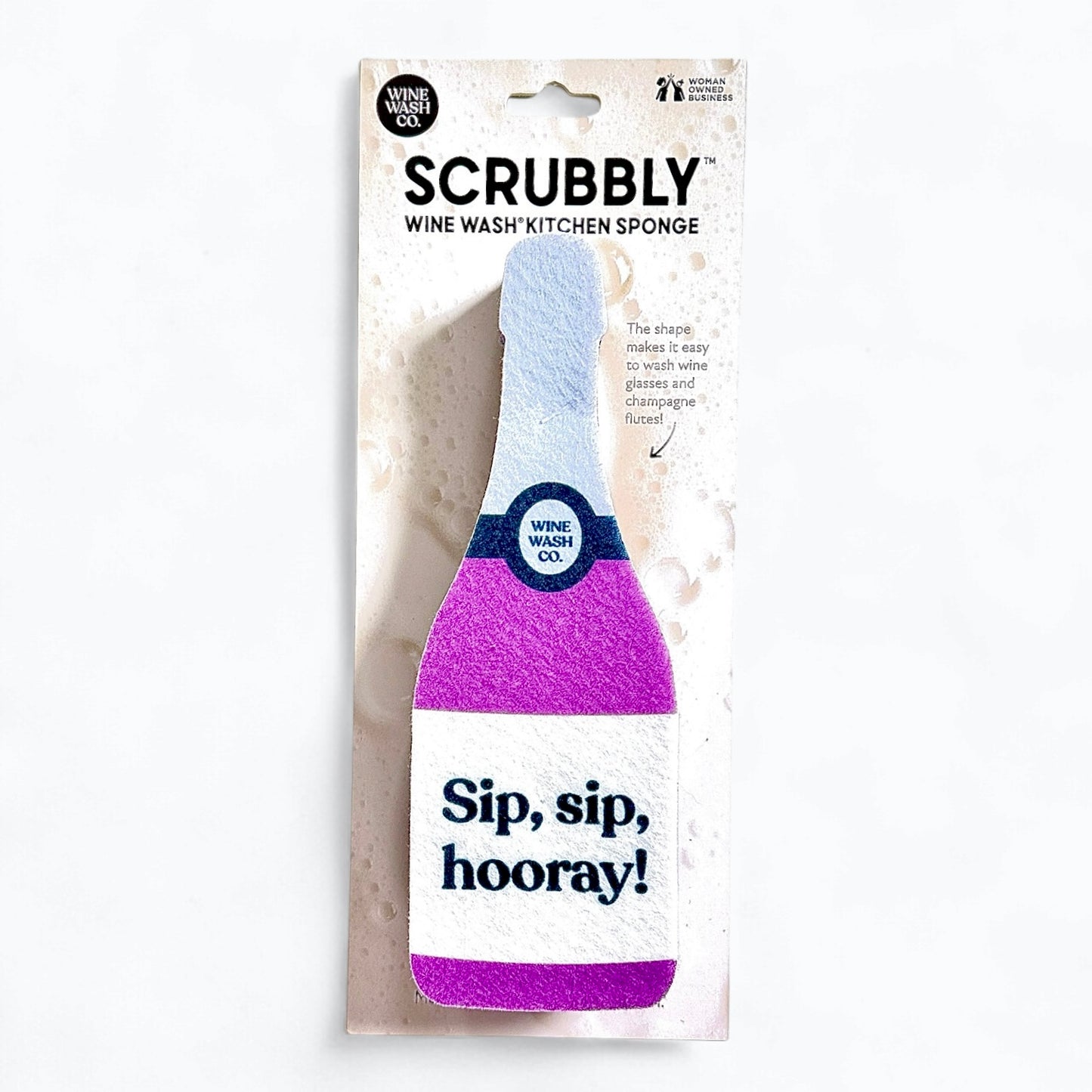 sip sip hooray purple wine bottle kitchen sponge for washing wine glasses celebration gift