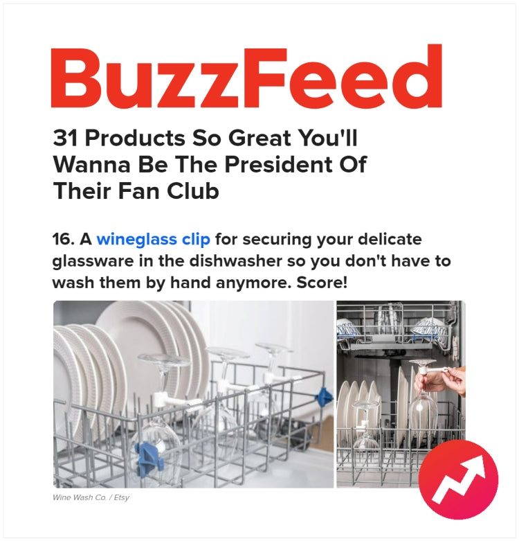 Dishwasher Clip for Wine Lover Lazy cleaning hack Product feature from Buzzfeed