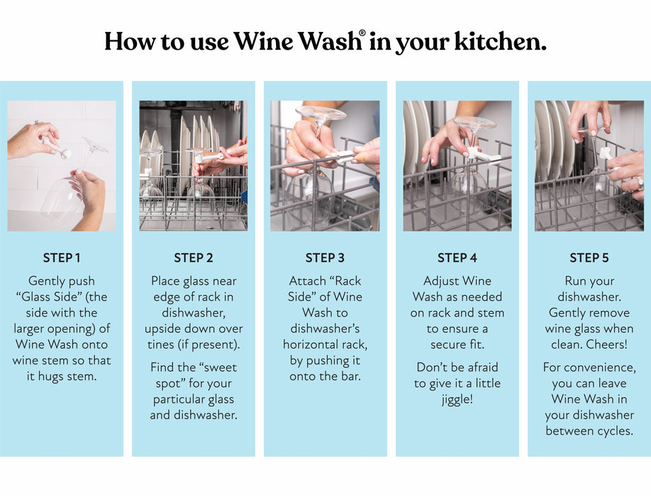 How to use wine wash dishwasher attachment clip in your kitchen.