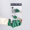 Wine Wash Co. cleaning gloves in green. Latex kitchen cleaning gloves for wine lovers. 